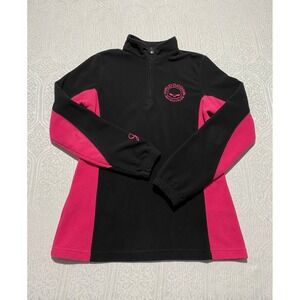 Harley Davidson Womens Fleece Quarter Zip Sweatshirt Skull Black Pink S Texas